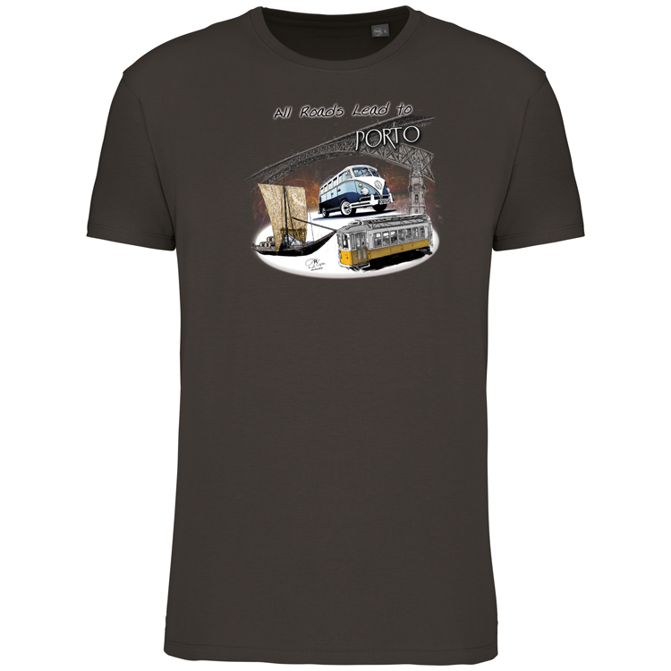 T-Shirt Algodão Biológico All Roads Lead to Porto