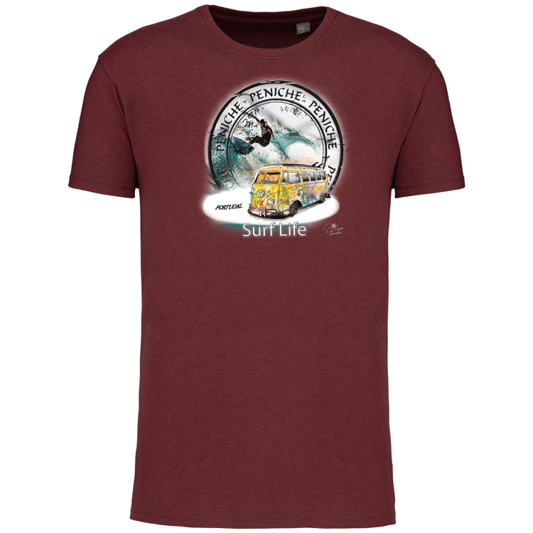 T-Shirt Algodão Biológico Surf Life Peniche
