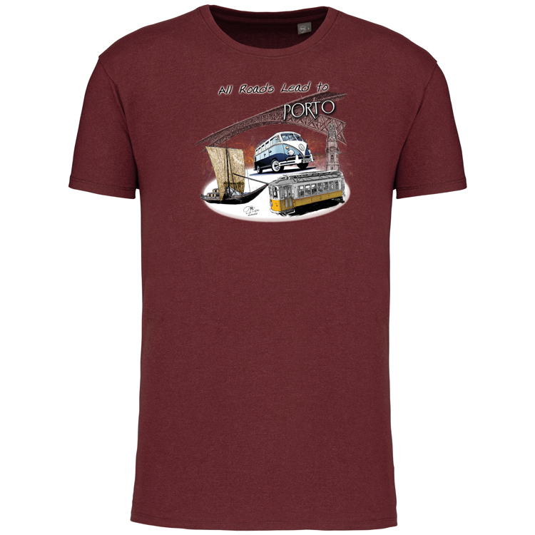 T-Shirt Algodão Biológico All Roads Lead to Porto