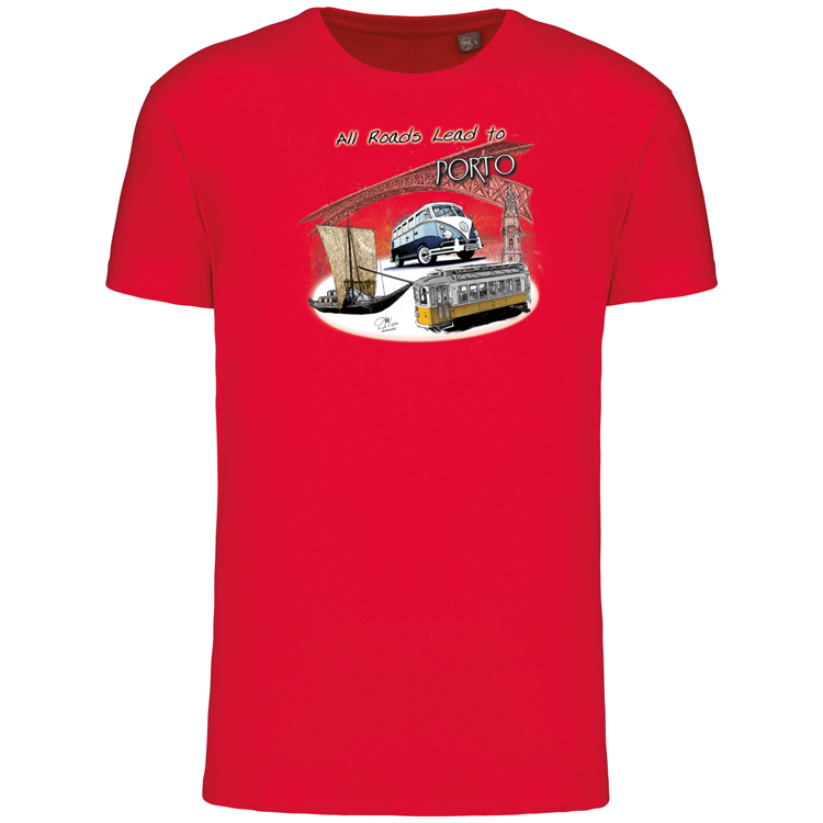 T-Shirt Algodão Biológico All Roads Lead to Porto