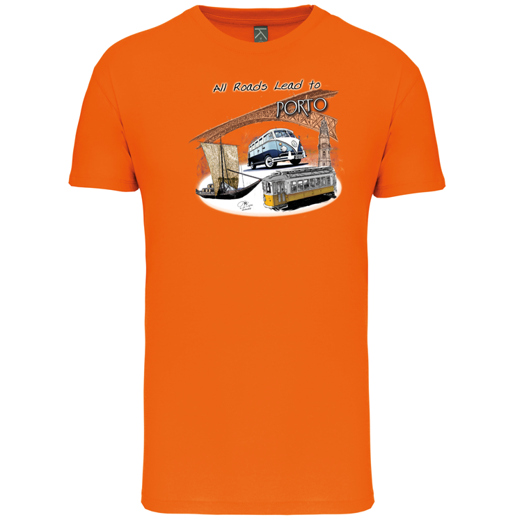 T-Shirt Algodão Biológico All Roads Lead to Porto