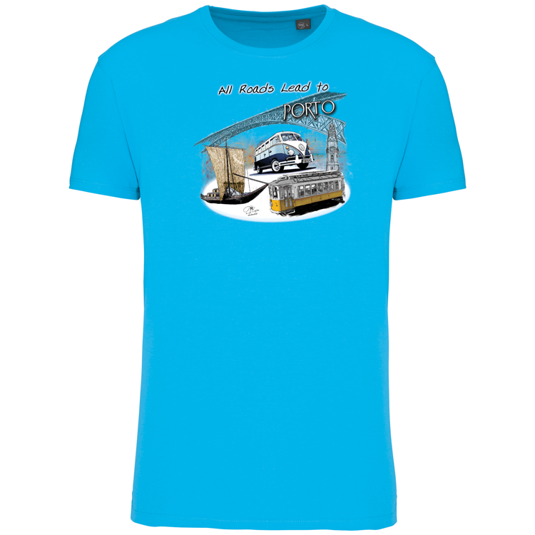 T-Shirt Algodão Biológico All Roads Lead to Porto