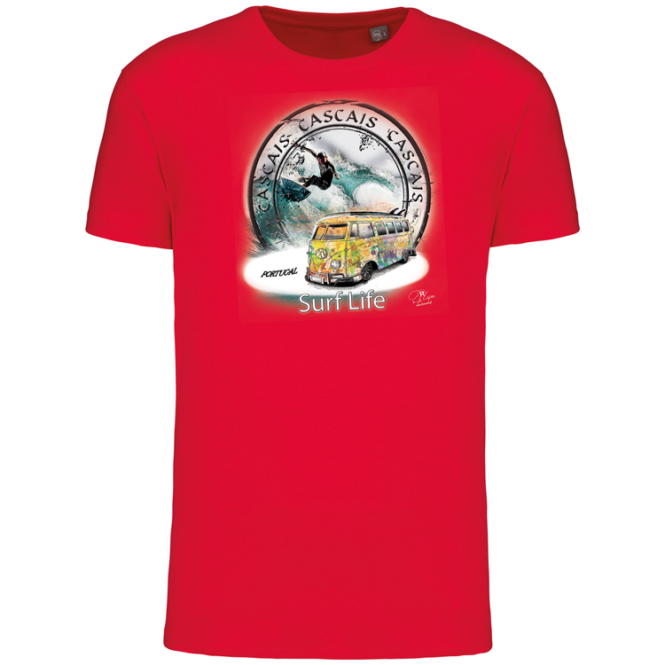 T-Shirt Algodão Biológico Surf Life Cascais
