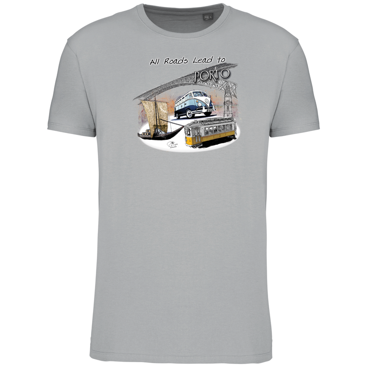 T-Shirt Algodão Biológico All Roads Lead to Porto