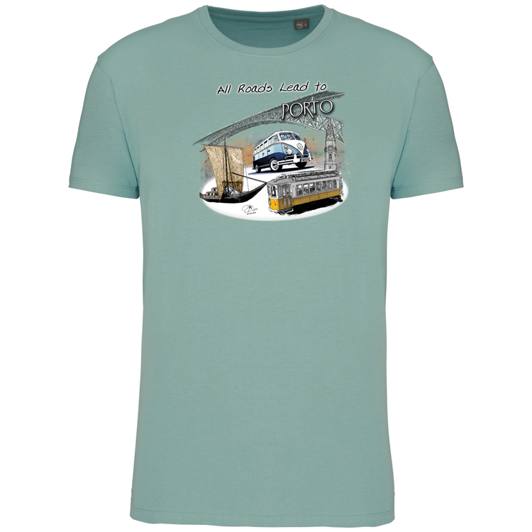 T-Shirt Algodão Biológico All Roads Lead to Porto