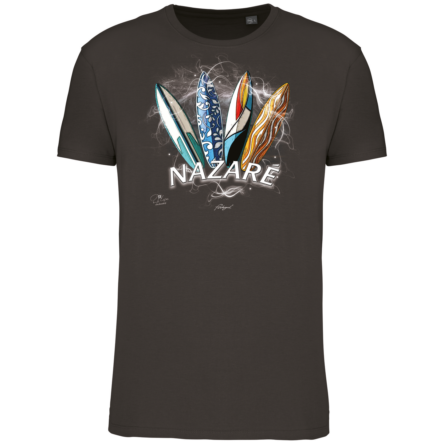 T-Shirt Algodão Biológico Surfboards Nazaré