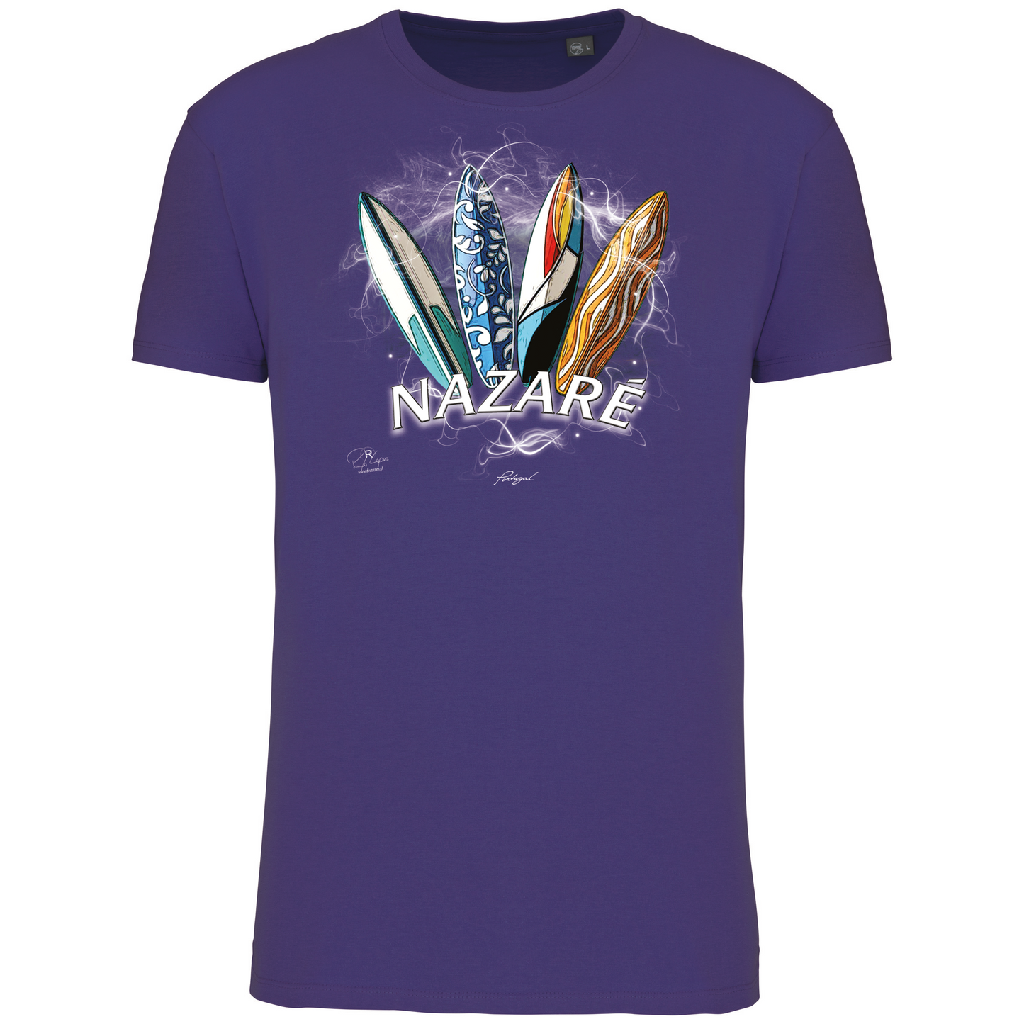 T-Shirt Algodão Biológico Surfboards Nazaré