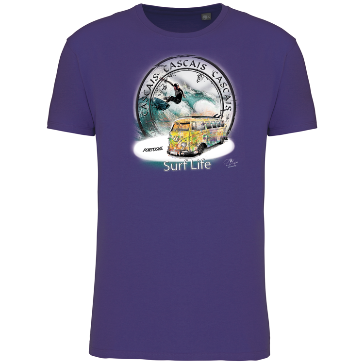 T-Shirt Algodão Biológico Surf Life Cascais