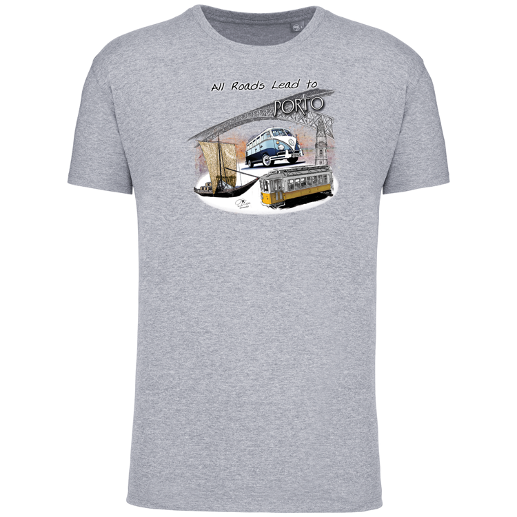 T-Shirt Algodão Biológico All Roads Lead to Porto