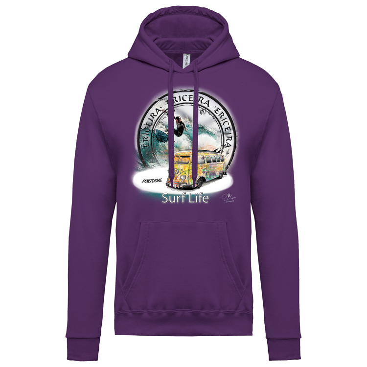 Sweatshirt Kariban com Capuz Surf Life Ericeira