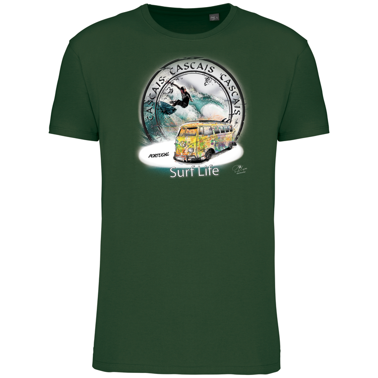 T-Shirt Algodão Biológico Surf Life Cascais