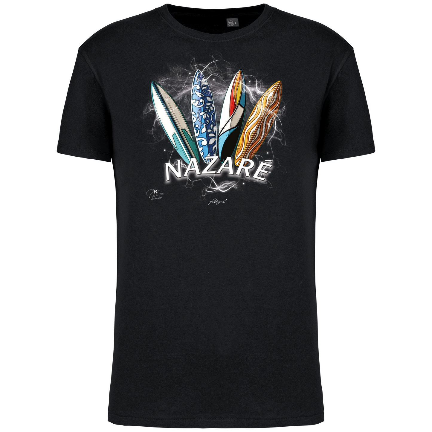 T-Shirt Algodão Biológico Surfboards Nazaré