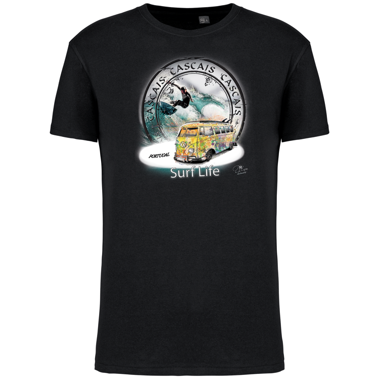 T-Shirt Algodão Biológico Surf Life Cascais