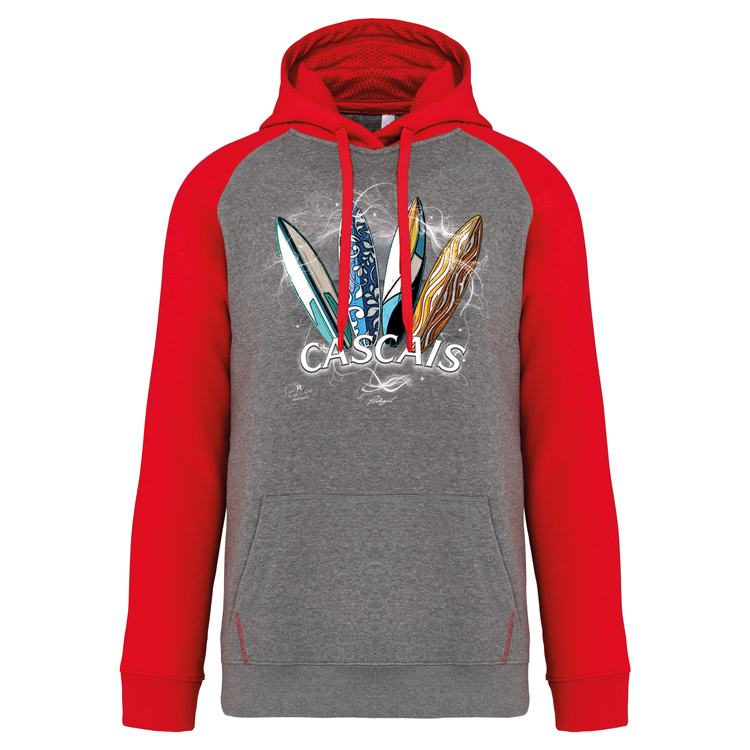 Sweatshirt Bicolor com capuz Surfboards Cascais