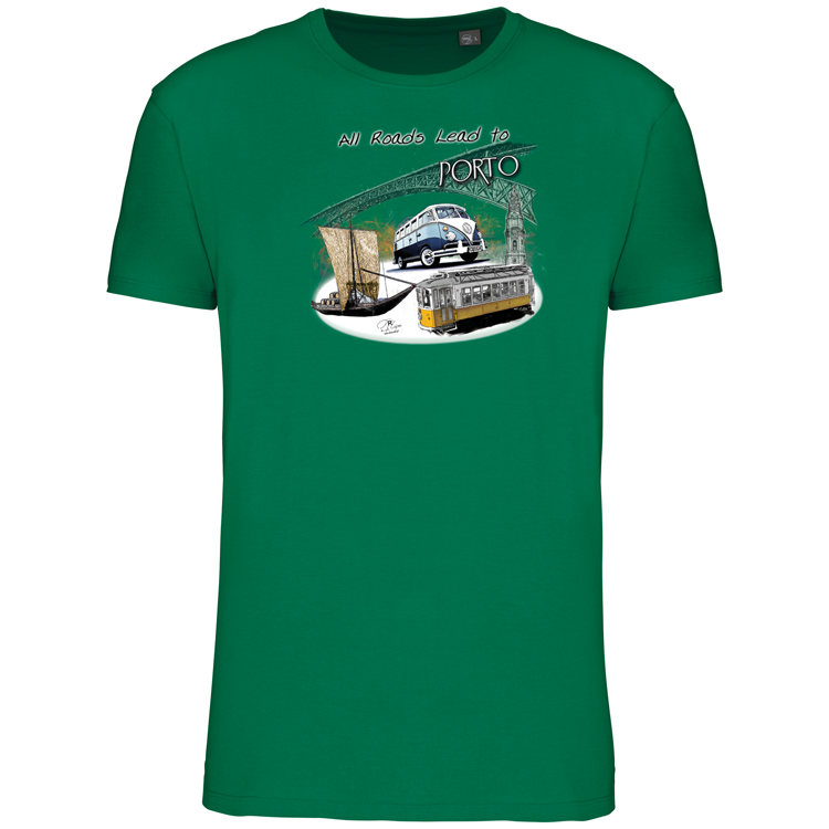 T-Shirt Algodão Biológico All Roads Lead to Porto