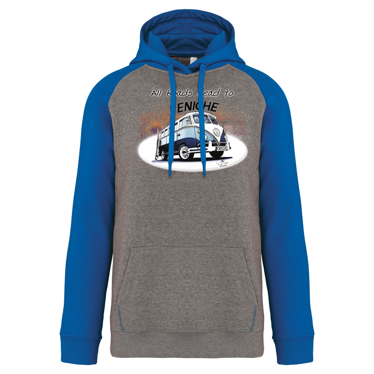 Sweatshirt Bicolor com capuz All Roads Lead to Peniche