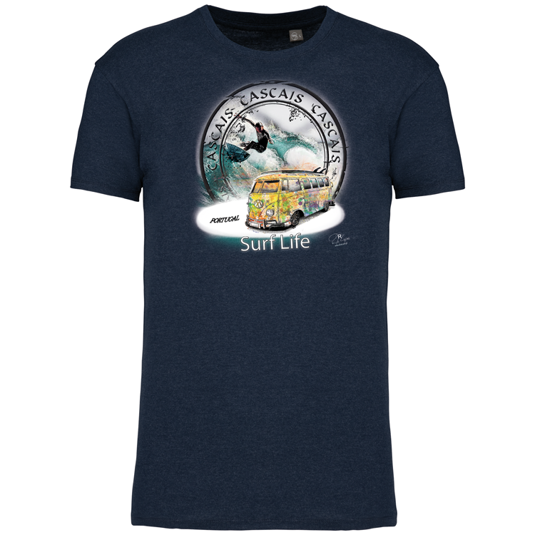 T-Shirt Algodão Biológico Surf Life Cascais