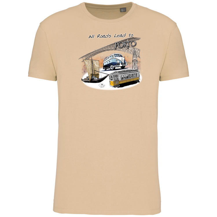 T-Shirt Algodão Biológico All Roads Lead to Porto