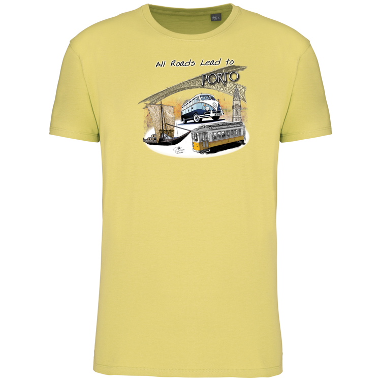 T-Shirt Algodão Biológico All Roads Lead to Porto