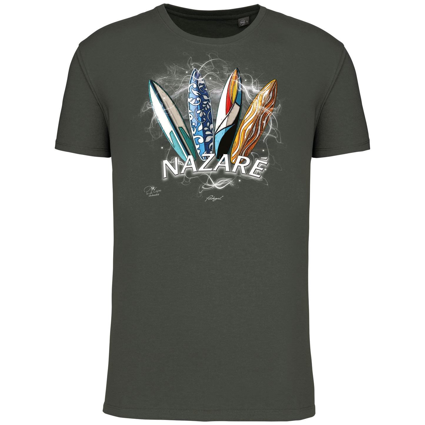 T-Shirt Algodão Biológico Surfboards Nazaré