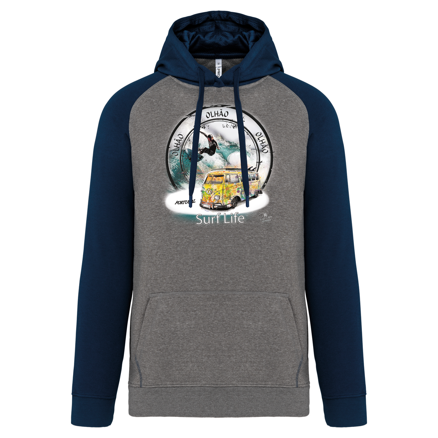 Sweatshirt Bicolor com capuz Surf Life Olhão