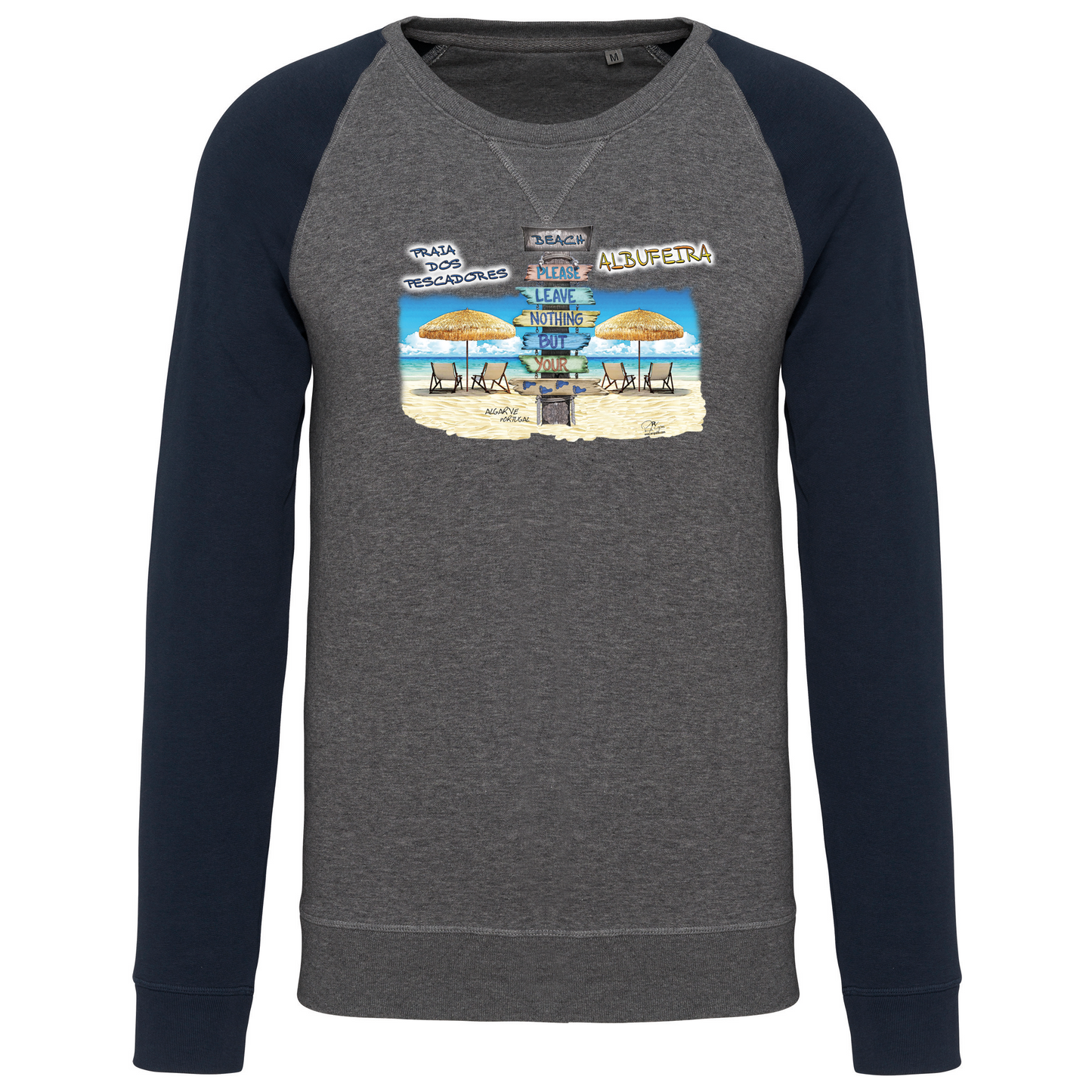 Sweatshirt Bicolor sem capuz Pegadas Albufeira