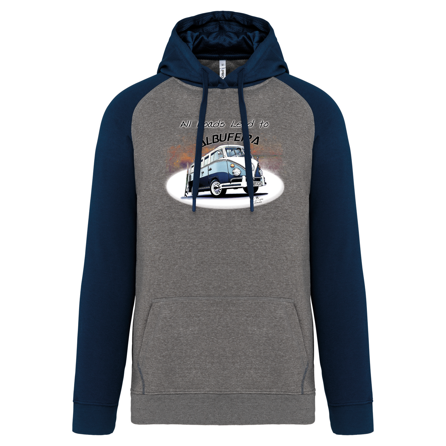 Sweatshirt Bicolor com capuz All Roads Lead to Albufeira