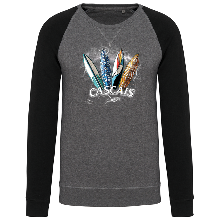 Sweatshirt Bicolor sem capuz Surfboards Cascais