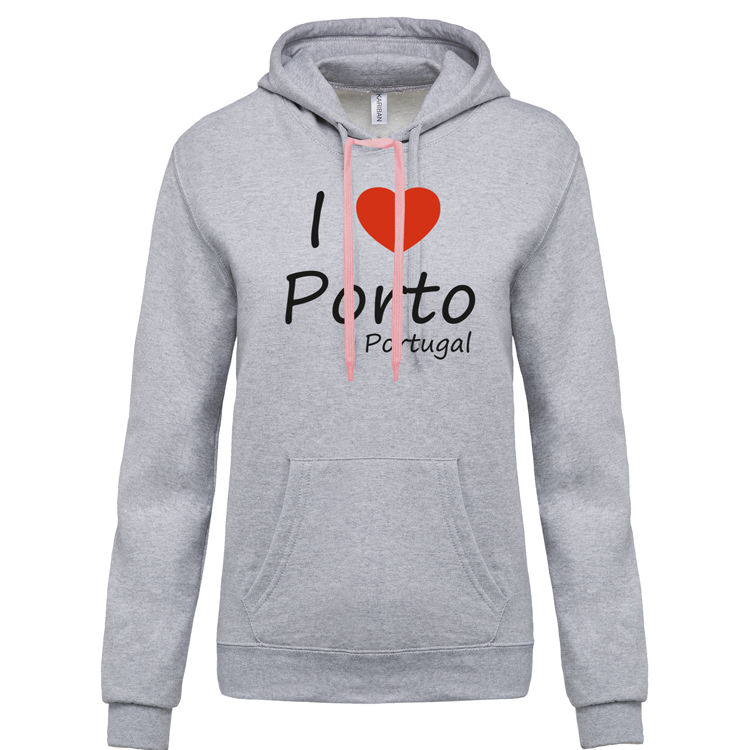 Sweatshirt Kariban com Capuz I Love Porto