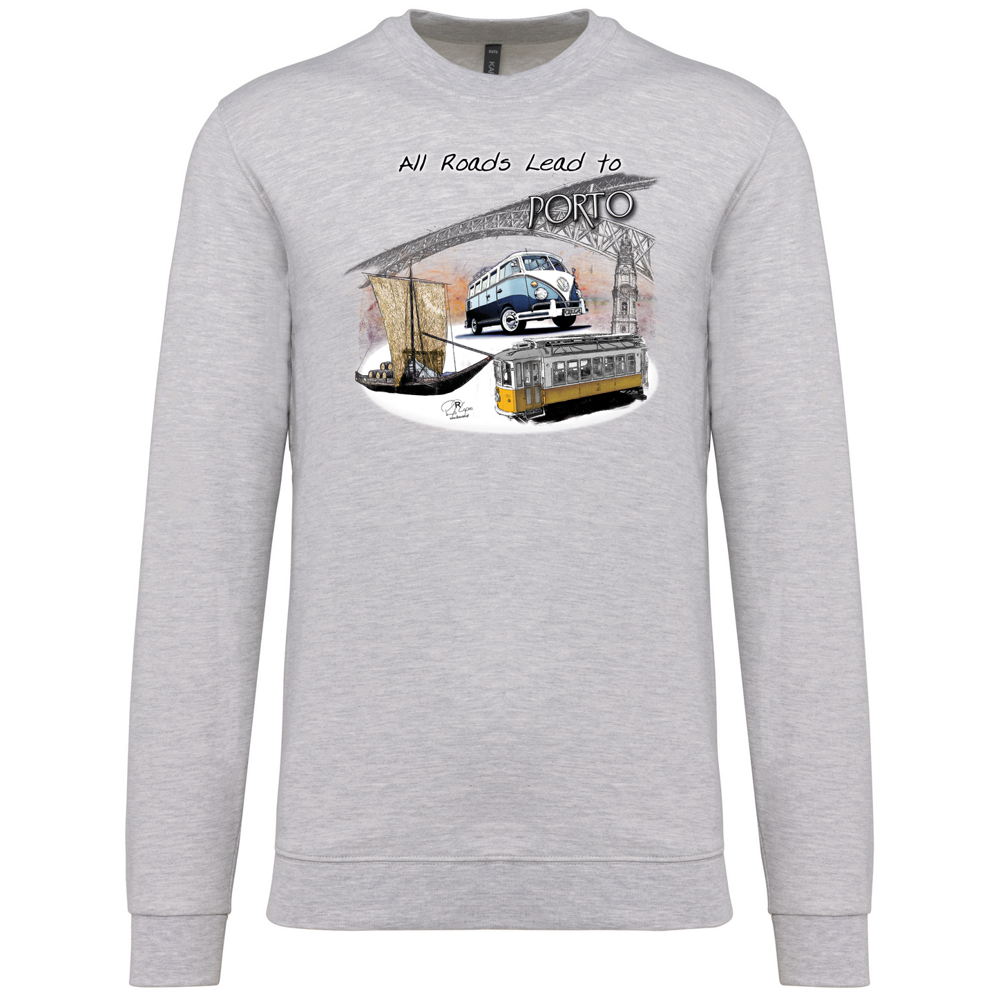 Sweatshirt Kariban sem Capuz All Roads Lead to Porto
