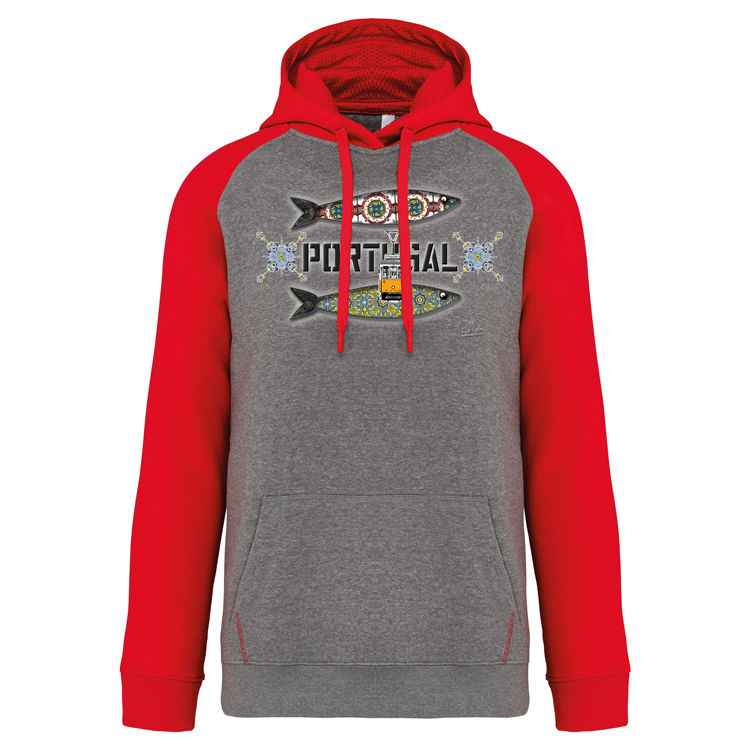 Sweatshirt Bicolor com capuz Duas Sardinhas Coimbra