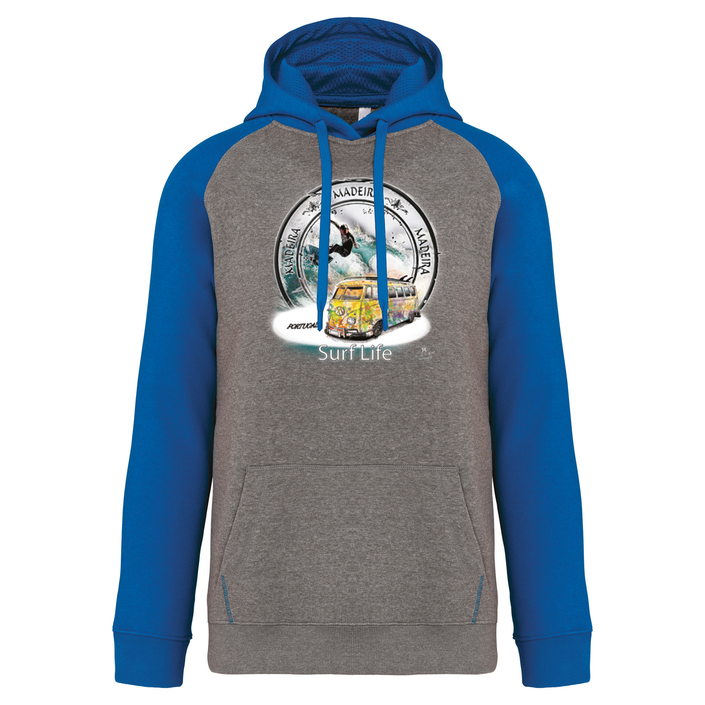 Sweatshirt Bicolor com capuz Surf Life Ilha da Madeira