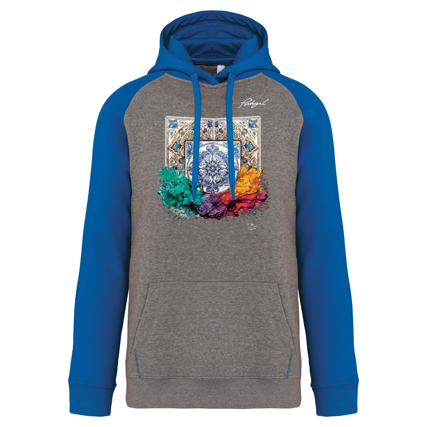 Sweatshirt Bicolor com capuz Azulejos 1