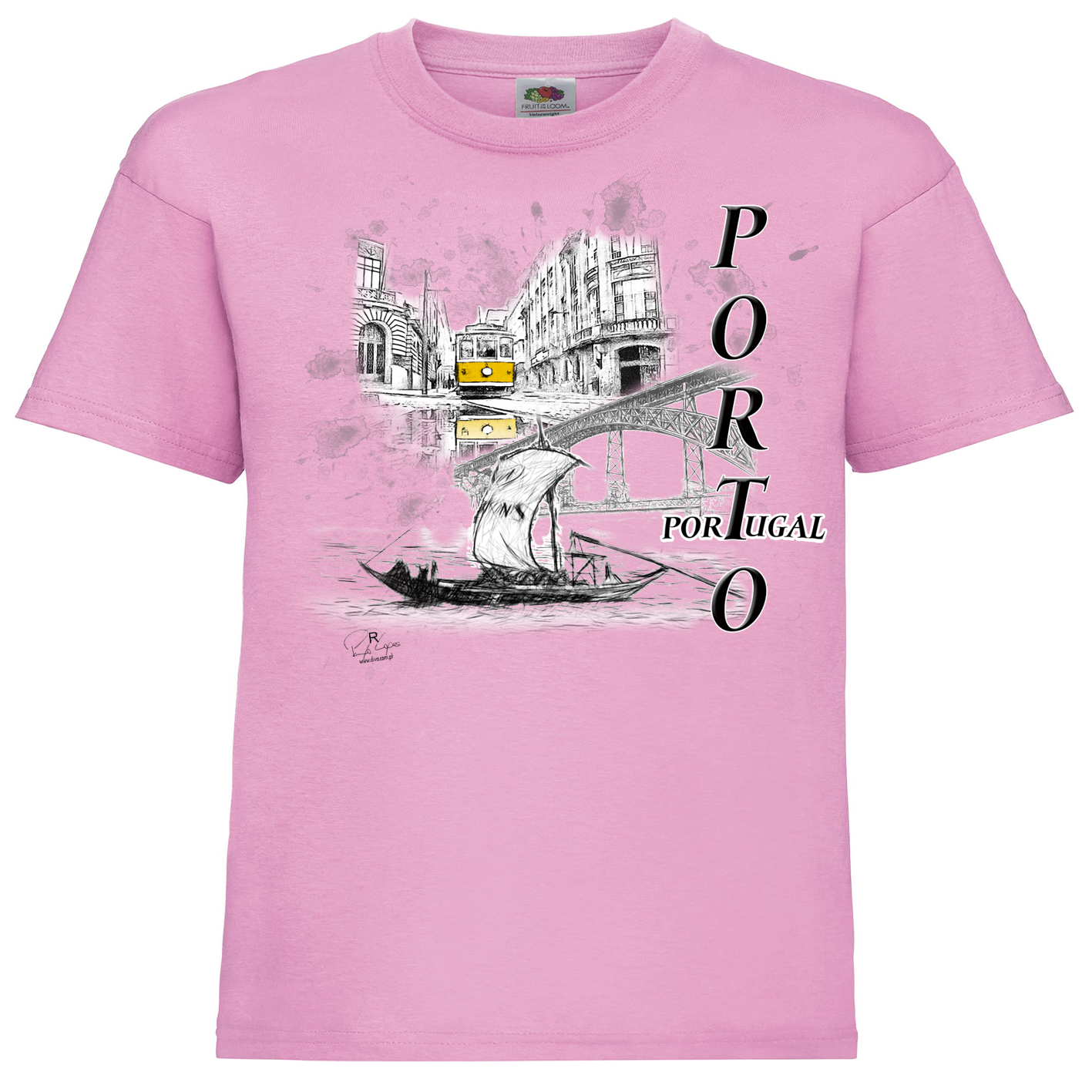 T-shirt Fruit of the Loom Kids Espelho 2