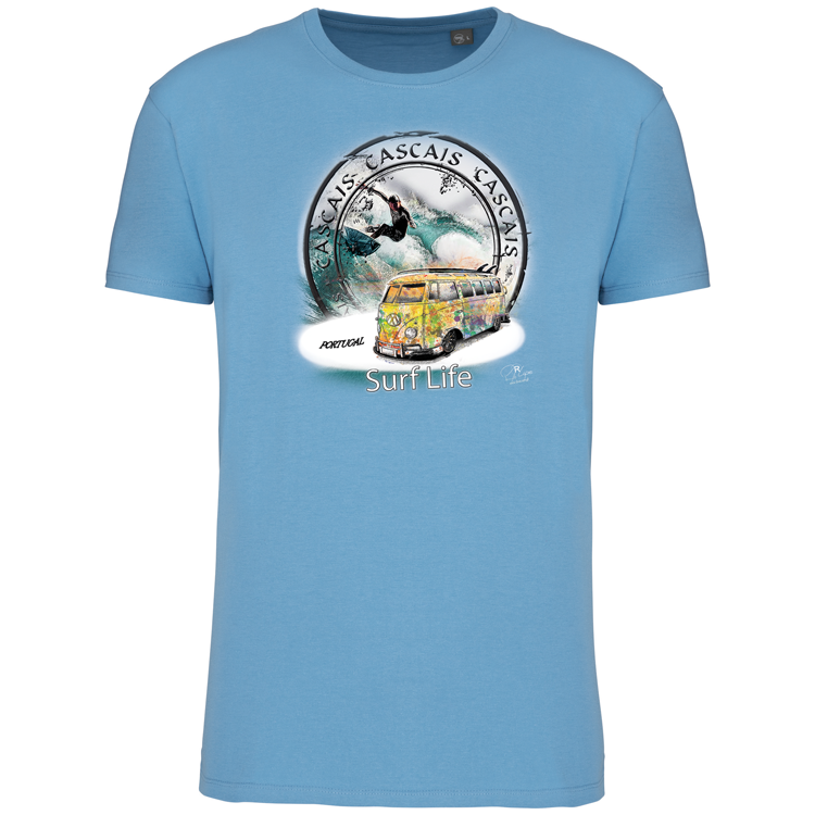 T-Shirt Algodão Biológico Surf Life Cascais