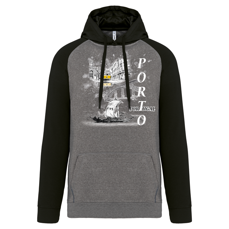 Sweatshirt Bicolor com capuz Espelho 2 Porto