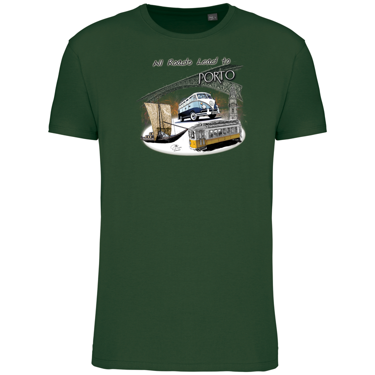T-Shirt Algodão Biológico All Roads Lead to Porto