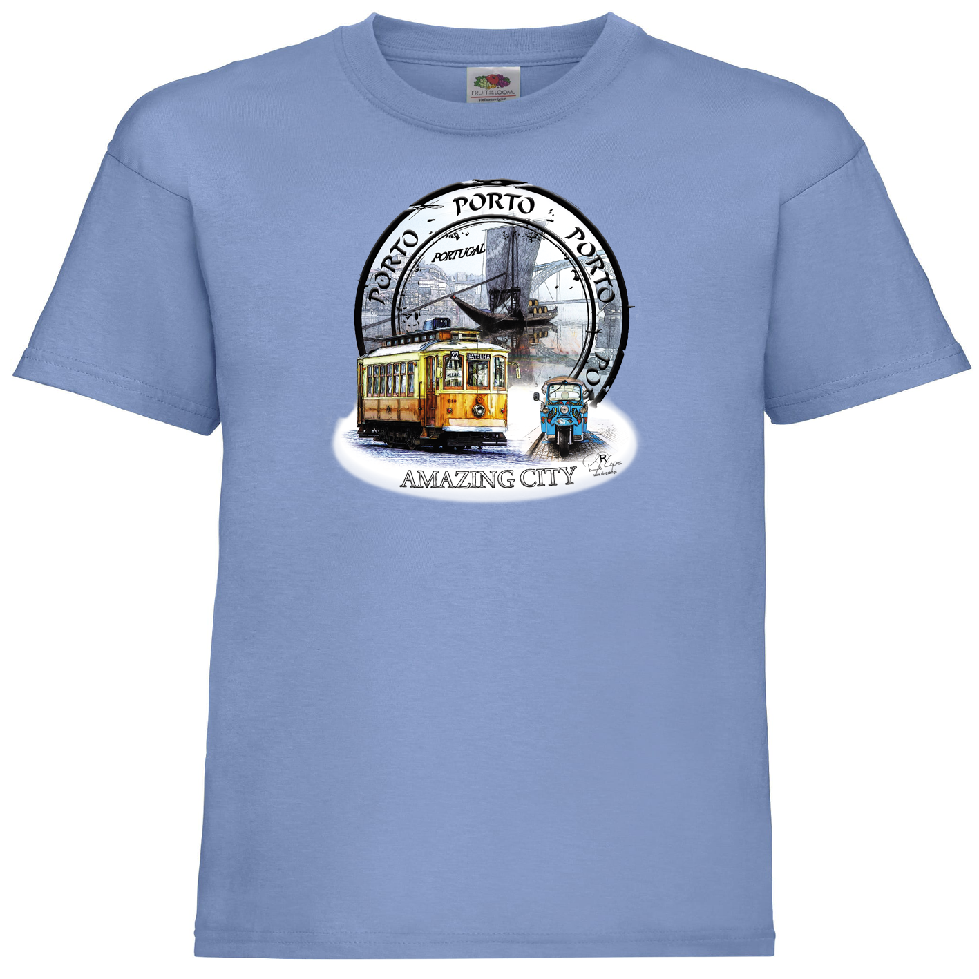 T-shirt Fruit of the Loom Kids Amazing City Porto