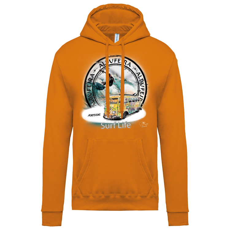 Sweatshirt Kariban com Capuz Surf Life Albufeira