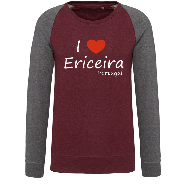 Sweatshirt Bicolor sem capuz I Love Ericeira