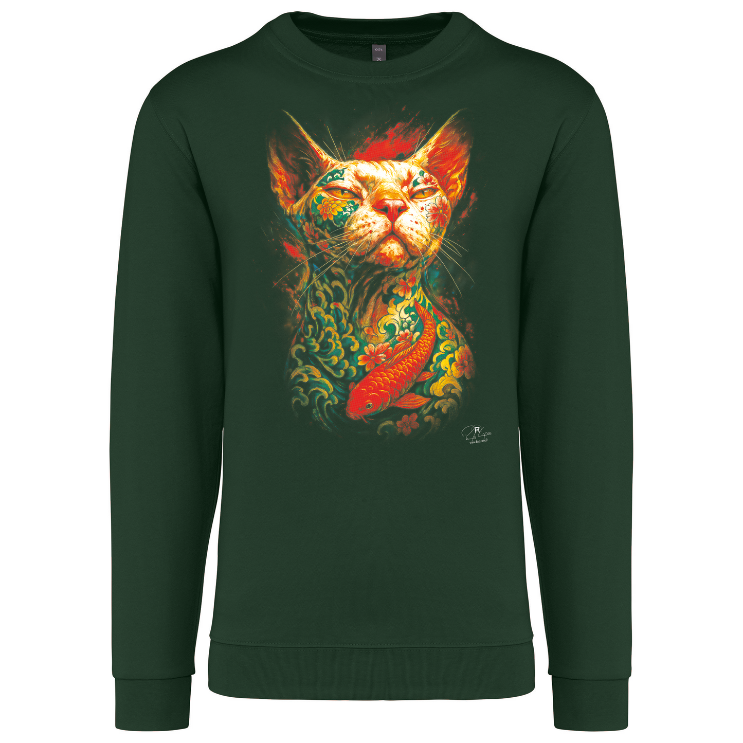 Sweatshirt Kariban sem Capuz Tattooed Cat