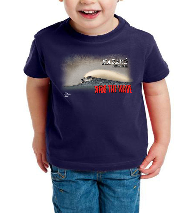 T-shirt Kids Ride the Wave Nazaré