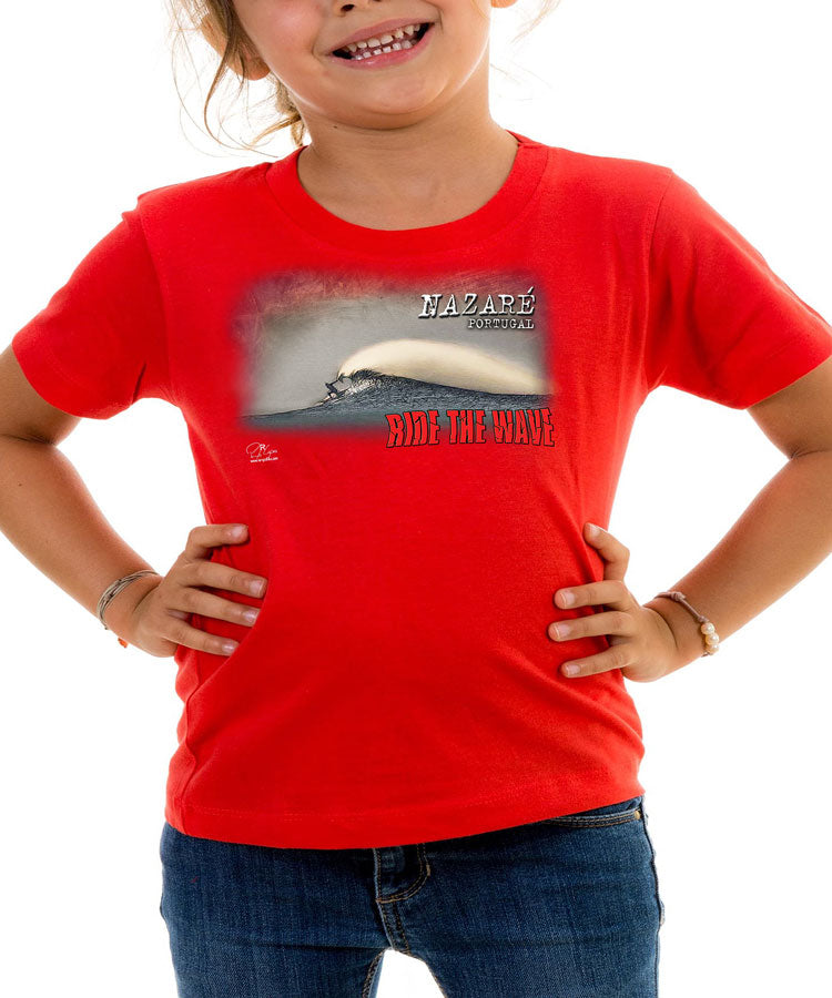 T-shirt Kids Ride the Wave Nazaré