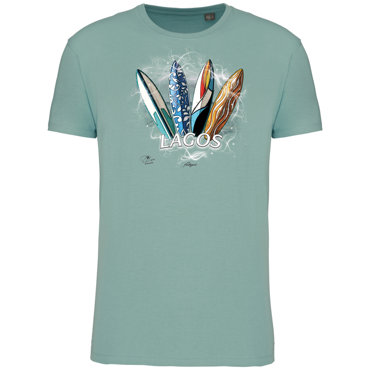 T-Shirt Algodão Biológico Surfboards Lagos
