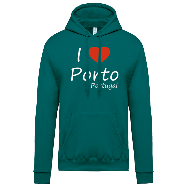 Sweatshirt Kariban com Capuz I Love Porto