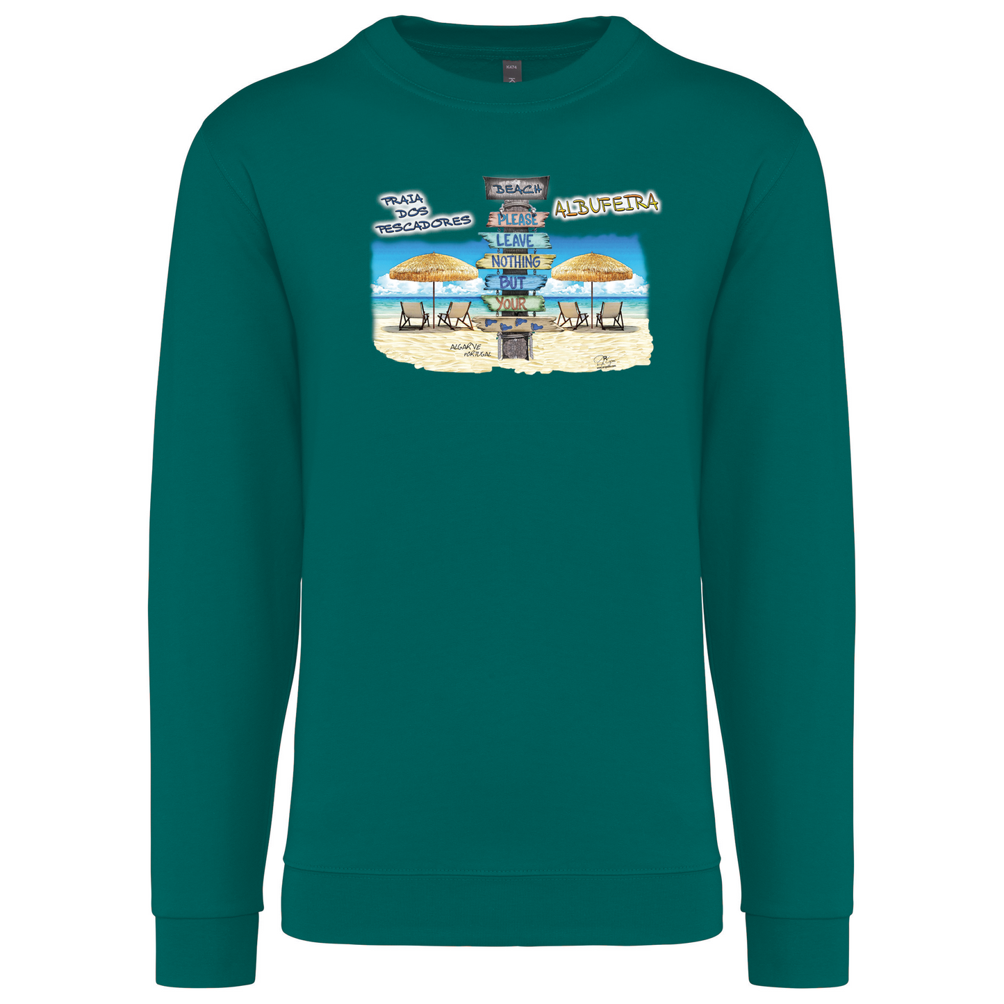 Sweatshirt Kariban sem Capuz Pegadas Albufeira