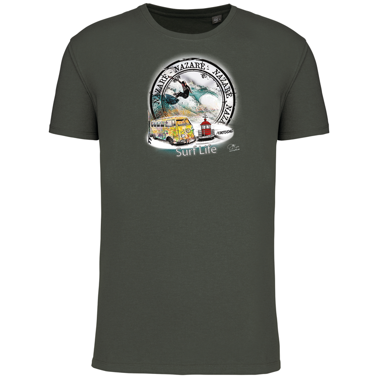T-Shirt Algodão Biológico Surf Life Nazaré