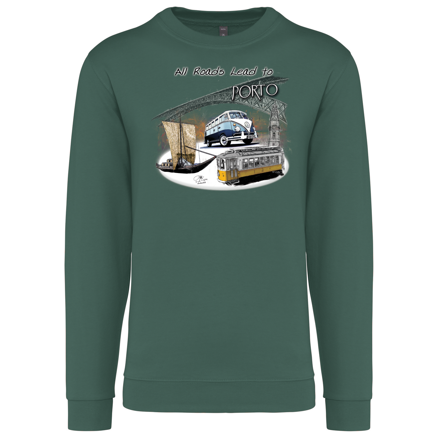Sweatshirt Kariban sem Capuz All Roads Lead to Porto