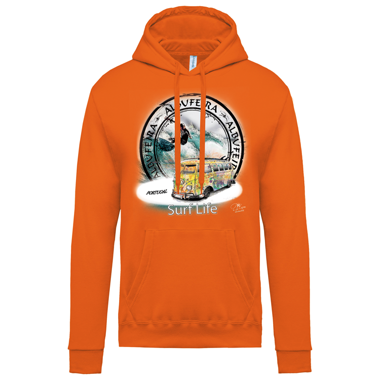 Sweatshirt Kariban com Capuz Surf Life Albufeira