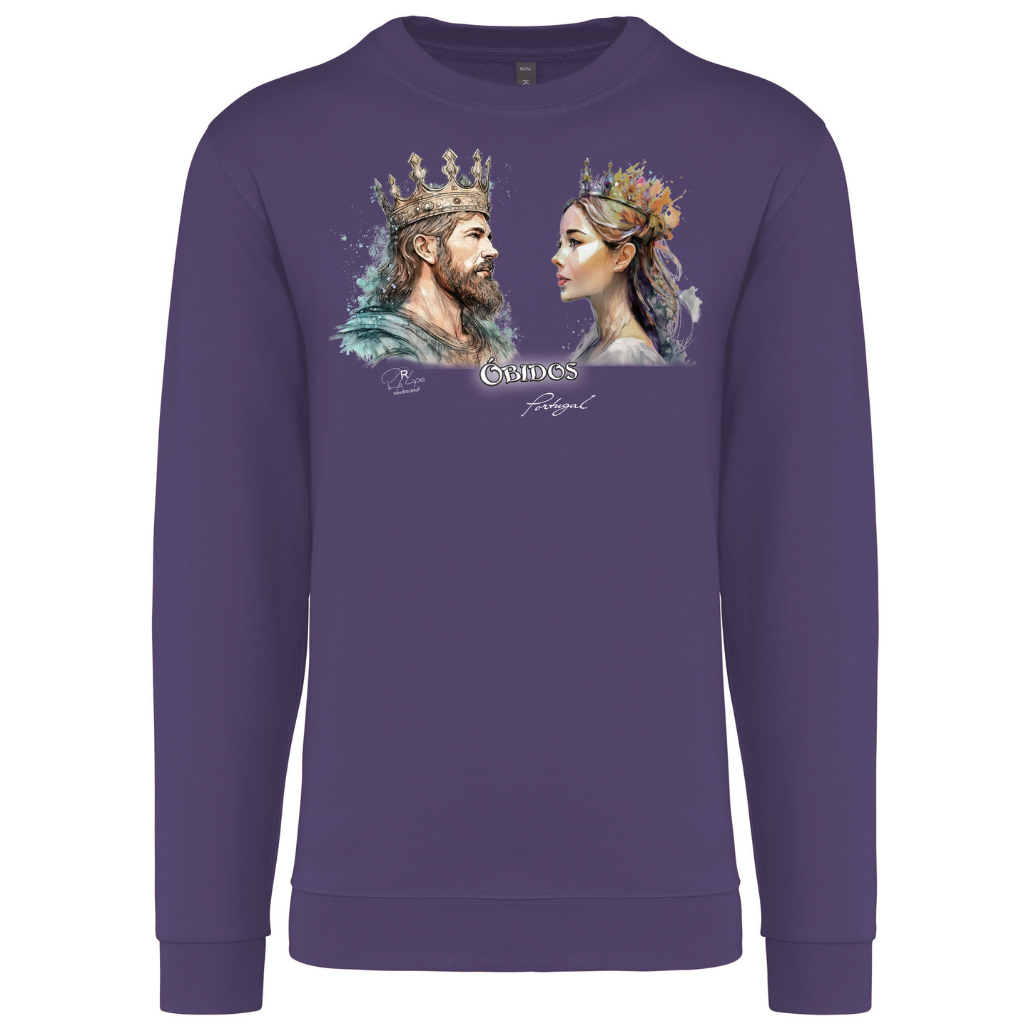 Sweatshirt Kariban sem Capuz King and Queen Óbidos